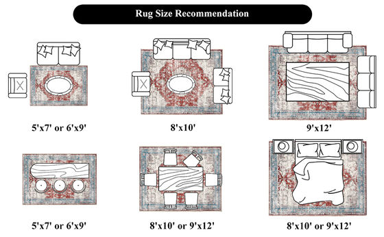 Λαϊκό αφηρημένο μοτίβο Memory Foam Carpet για μαλακό και άνετο χώρο διαβίωσης