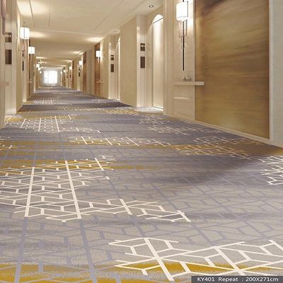 Jute ή PP Backing Nylon Printed Striped Carpet σε 36 επιλογές χρωμάτων για το διάδρομο του ξενοδοχείου