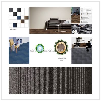 6 χρώματα Μηχανική Tufted Loop Stack Nylon Soundproof Carpet Tile με αφηρημένο σχέδιο