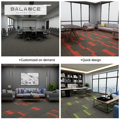 50x50 Plaid Pattern Bitumen/PVC Backing Soundproof Washable Square Office Room Carpet Tiles Τα πλακάκια χαλιών γραφείου