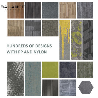 50x50 Plaid Pattern Bitumen/PVC Backing Soundproof Washable Square Office Room Carpet Tiles Τα πλακάκια χαλιών γραφείου