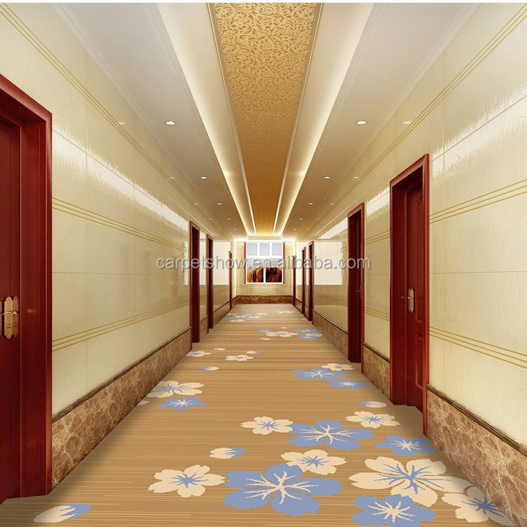Προσαρμοσμένο Floral Jacquard Design Carpet Wool Nylon υλικό για 5 αστέρων ξενοδοχείο διάδρομο